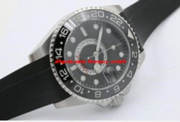 

elling fashion men wristwatch gm/t 40mm 116710 black rubber strap black dial automatic luxury watch ing, Slivery;brown