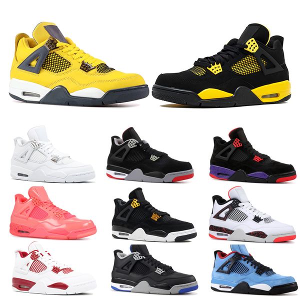 

4 4s basketball shoes mens og bred for 2019 tattoo singles day pure money men designer trainer sports sneakers size 41-47