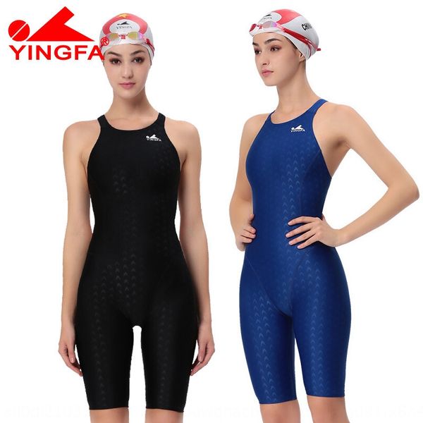 

yingfa shark skin women's jumpsuit pants jumpsuit one-piece swimsuit five-point racing one-piece pants women's swimsuit 925, White;black