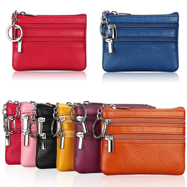 

thinkthendo women men leather coin purse card holder wallet clutch zipper small change bag