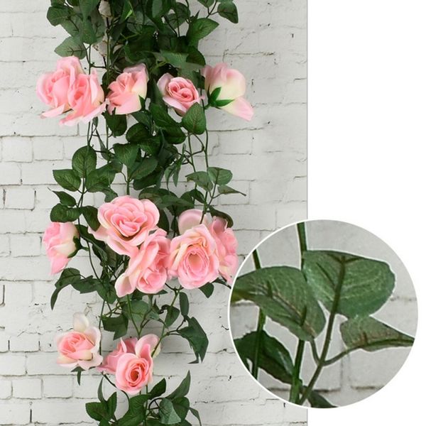 

silk roses ivy vine with green leaves for home wedding decoration fake leaf diy hanging garland wall backdrop flowers