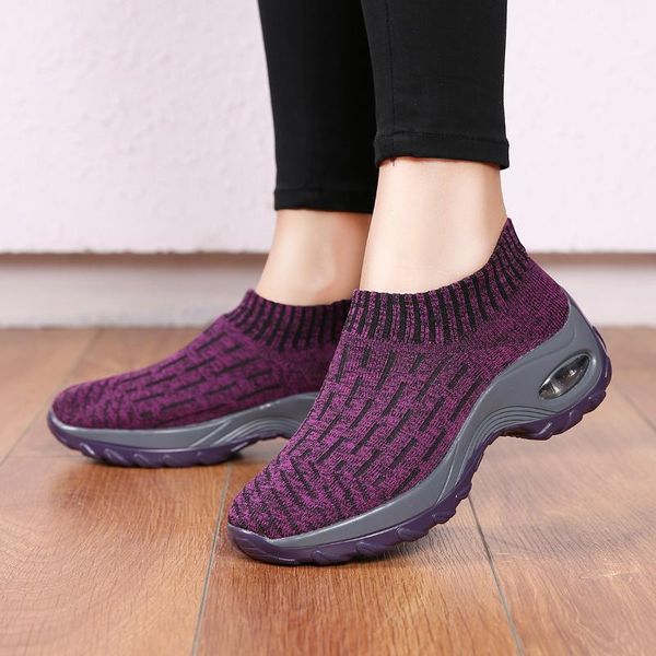

new large size women's shoes woven set foot cushion sneakers fashion shake casual women socks shoes tenis feminino