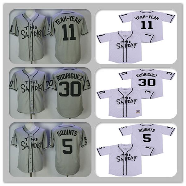 

The Sandlot Benny Baseball 30 'The Jet' Родригес 5 Майкл 'Squints' Вялый 11 Алан Да-МакКленнан Фильм сшитые майки Грей