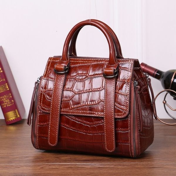 

genuine leather 2019 head layer cowhide woman concise shoulder satchel
