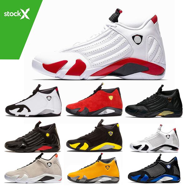 

14 14s stock x candy cane black toe fusion varsity red suede men basketball shoes last sthunder black yellow dmp sneakers