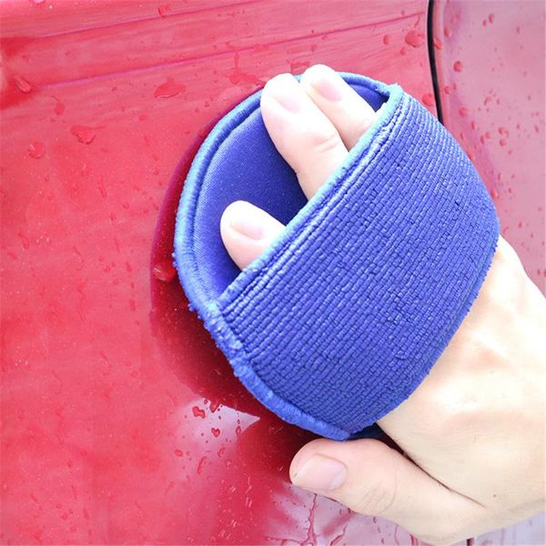 

13x13 cm round soft microfiber car wax applicator pad polishing sponge for apply and remove wax auto car care 20arl14