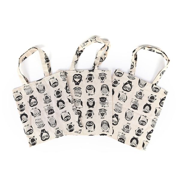 

3styles cartoon owl printed foldable shopping bag travel handbags foldable grocery bags eco-friendly supermarket shopping bag