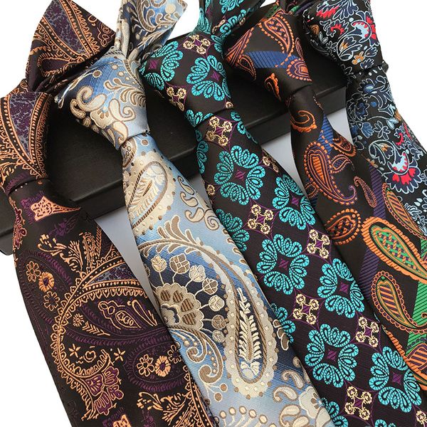 

quality цветочные tie 8см шелковый галстук плед мужские свадебные tie жаккарда сплетенные формальное paisley галстук бизнес партии, Blue;purple