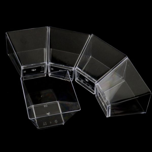 

50pcs mini small plastic square dessert cup sauce starter party tableware decor