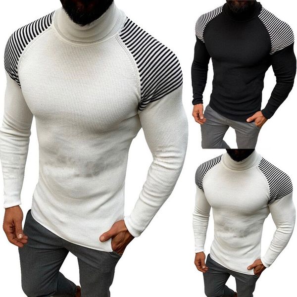 

men's sweaters mens sweater men pullover casual male knitted clothes plus size autumn wineter turtleneck slim fit warm, White;black