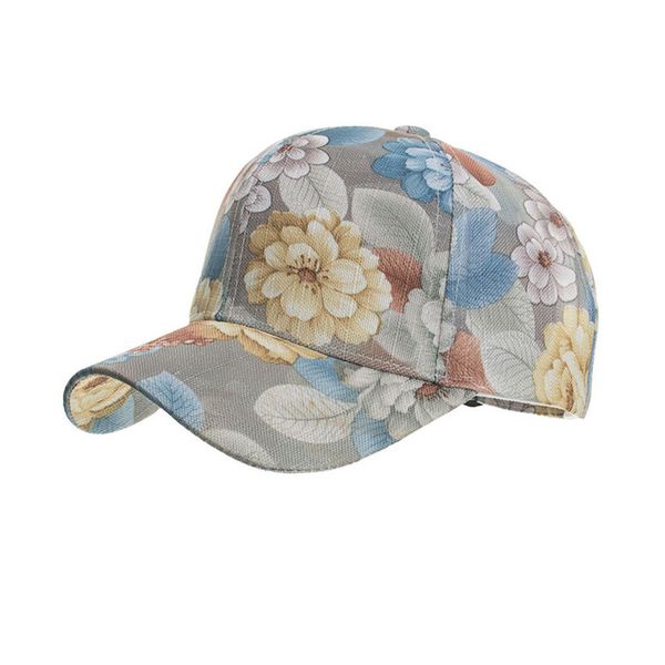 

thin and light print flower four seasons breathable lace baseball cap men women adjustable hip hop hat street driver's cap bq056, Blue;gray