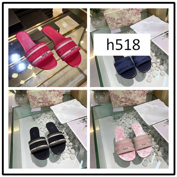 

brand new dazzle flowers women designer slippers flat bottom embroidery sandal floral brocade striped beach causal sandals, Black