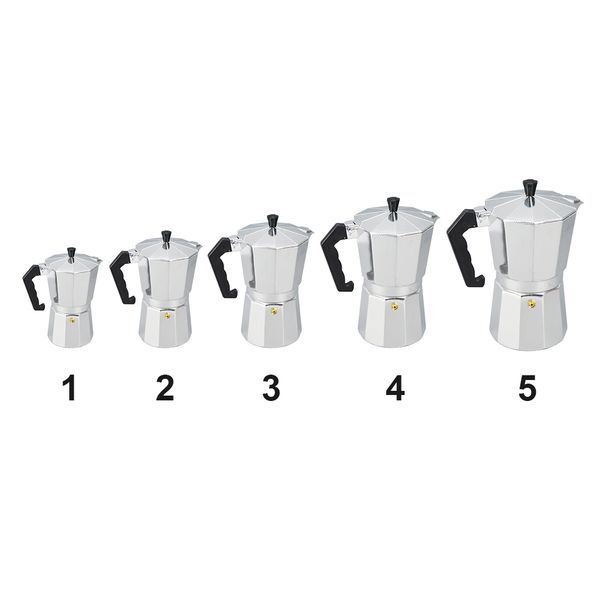 

aluminum 1/3/6/9/12 cup latte mocha coffee pot stove maker tool easy clean for home office coffee & tea tools