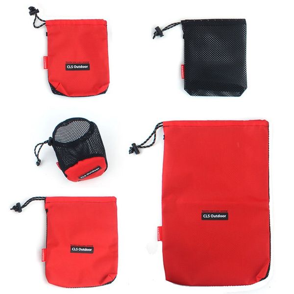 

5pcs/set picnic bag travel drawstring storage bag mesh gadgets organizer outdoor camping accessories