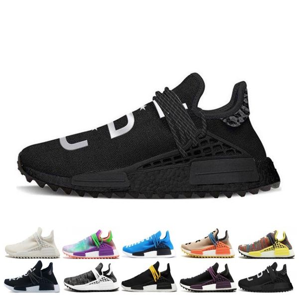 

designer human race trail running shoes pharrell williams hu runner nerd black yellow white women mens trainers sports sneakers size 36-47