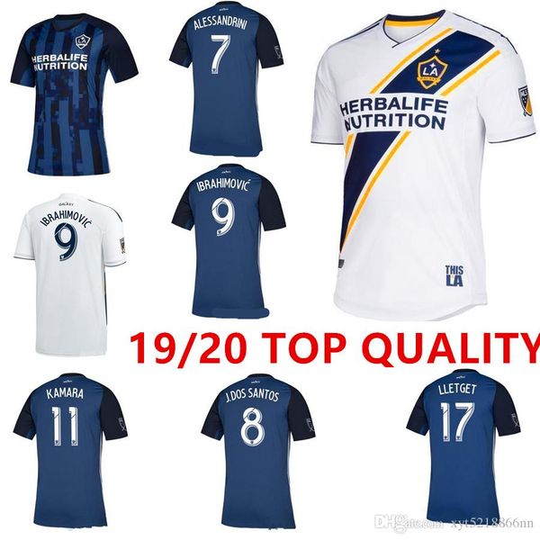

футбол джерси top таиланд new 19 20 ибрагимович la galaxy los angeles galaxy giovani cole alessandrini corona футбол рубашка 2019 2020, Gray;blue