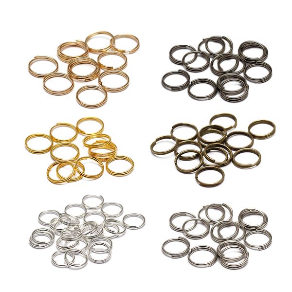 

200pcs/lot 5 6 7 8 10 12 14 mm open jump rings double loops gold color split rings connectors for jewelry making, Silver