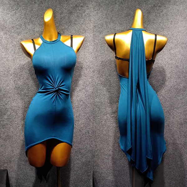 

латинский танец платье без рукавов сексуального backless платья женщин performance одежда самба румба cha cha сальса танго практики wear dn4, Black;red