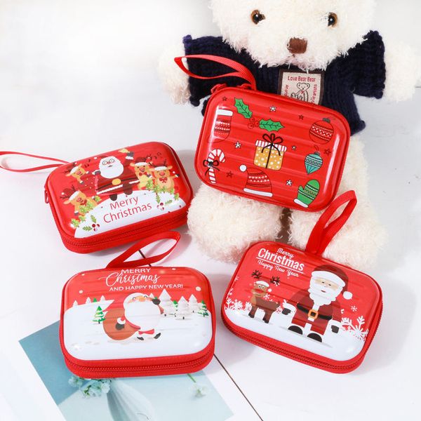 

7*10cm christmas tin box snowman santa claus cookie candy case xmas new year party gift chocolate earring coins jar jewelry can
