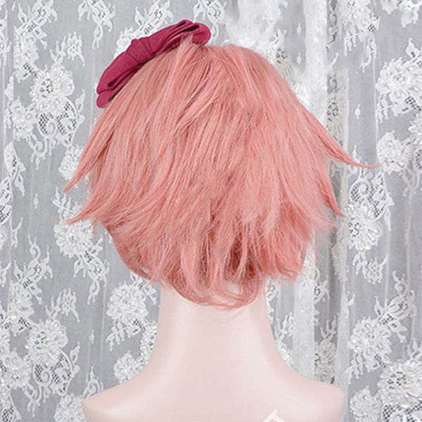 Pink Short Hair Playful And Cute Supporting Retail And Mixed