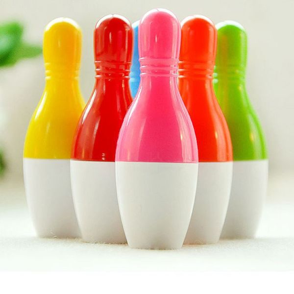 

1pcs creative bowling shaped ballpoint pen 0.7mm random color kawaii blue ink ball point pen for kids stationery writing tools, Blue;orange