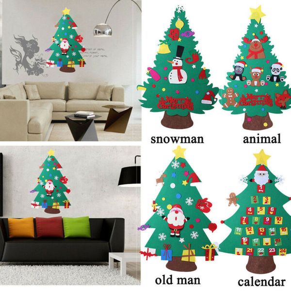 

kids felt christmas tree with ornaments xmas gift diy door wall hanging decor