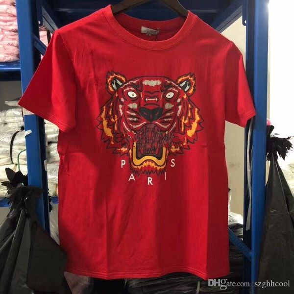 

19SS The New Hot Seller Multicolor Tiger Print Mens Designer T Shirts High-end Atmospheric Pure Cotton Designer Polo Shirts Men