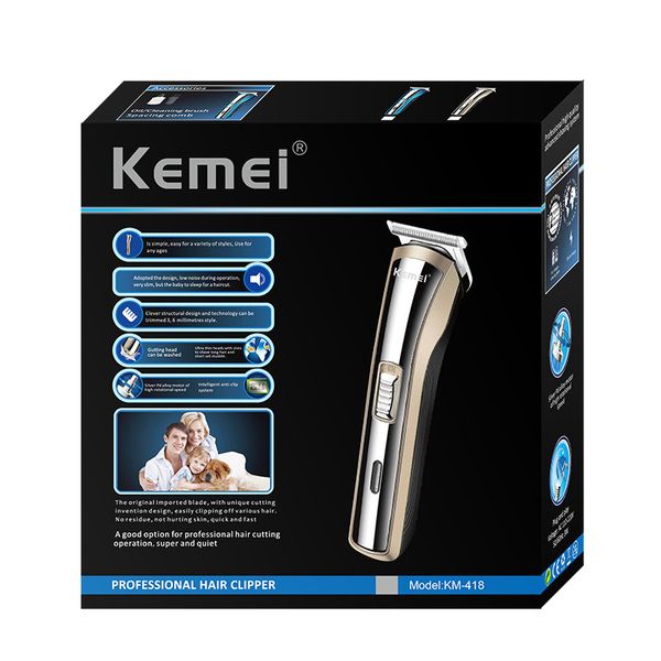 

kemei km - 418 professional electric hair clipper trimmer alipearl hair unice hair eu plug rechargeable electric razor men bea
