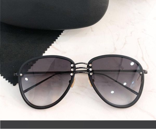 

мода новый бренд дизайнер женские солнцезащитные очки простой ретро пилот рамка очки жемчужина алмаз личность дизайн очки uv400 защита, White;black