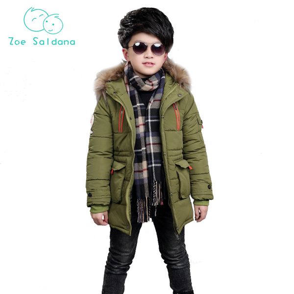 

zoe saldana 2018 boy winter coat fashion baby jackets warm heavyweight coats children casual solid thick parkas, Blue;gray