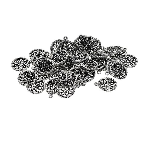 

50 pieces tibetan silver dreamcatcher charms pendants dangle bead for jewelry making craft fit necklace bracelet choker keyrings diy, Black