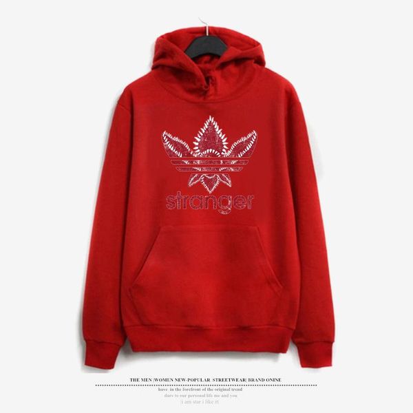 

stranger things мужские толстовки модный дизайнер флис с капюшоном o-образным вырезом повседневные кофты топы, Black