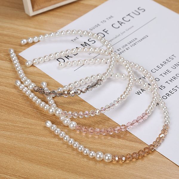 

rhinestone pearl super fairy headband plastic hair bands alice band cerchietto aliceband style of hair cropped close to the scalp tibvp, Black;brown