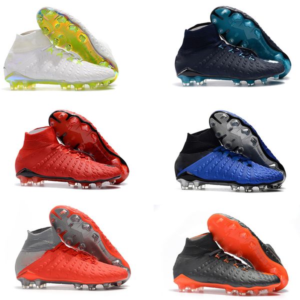 

mens soccer cleats hypervenom phantom iii ea sports fg soccer shoes soft ground football boots rising fast pack neymar boots, Black