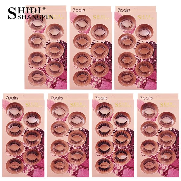 

7 pairs 3d mink lashes hand made false eyelashes extension makeup natural long fake eyelash soft fluffy volume cilio faux cilis