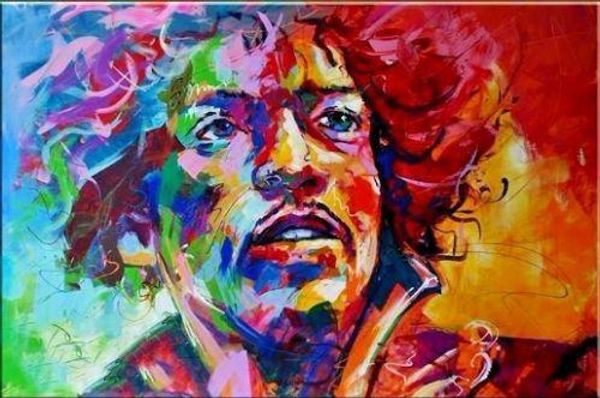 

jimi hendrix portrait pop abstract graffiti art oil painting handpainted & hd print wall art home decor on canvas p219