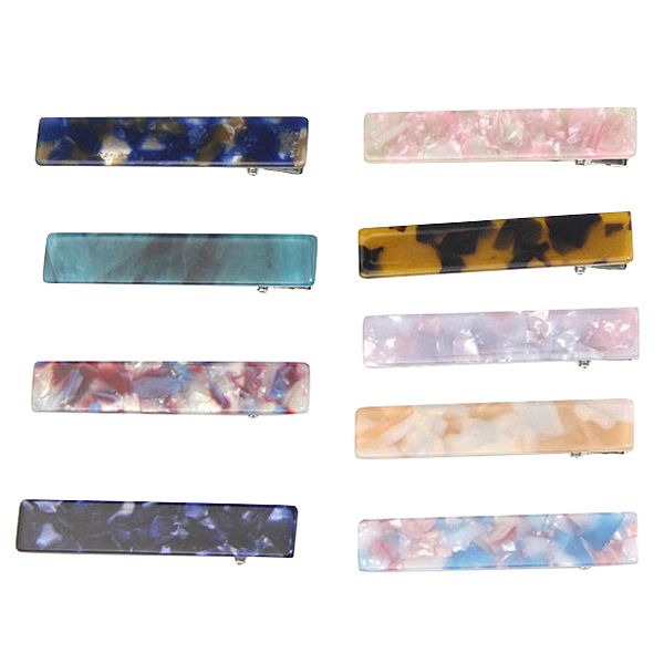 

9pcs acetate-hair-clips hair accessories leopard print marble pattern hair barrettes for women girls clips for, Golden;white