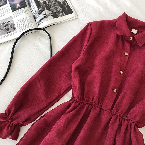 

2020 новой весна талии коллекции темперамент стиль леди длина ретро вельвет платье середины, Black;gray