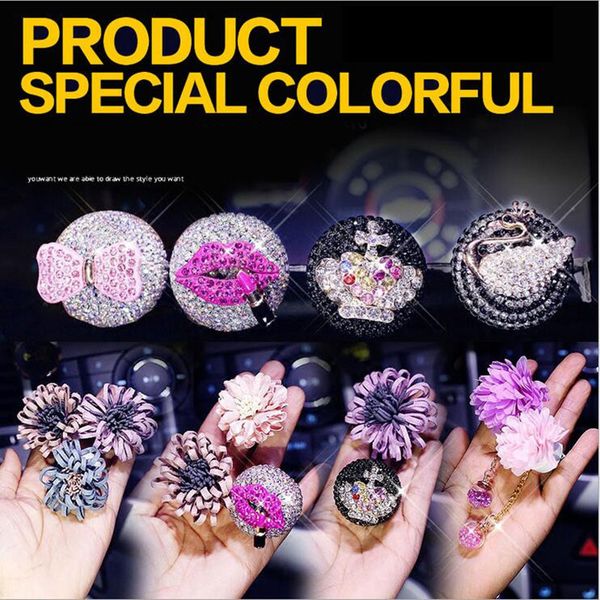 

car perfume diamond flower outlet perfume lady air vent clip outlet pendant car decoration original styling
