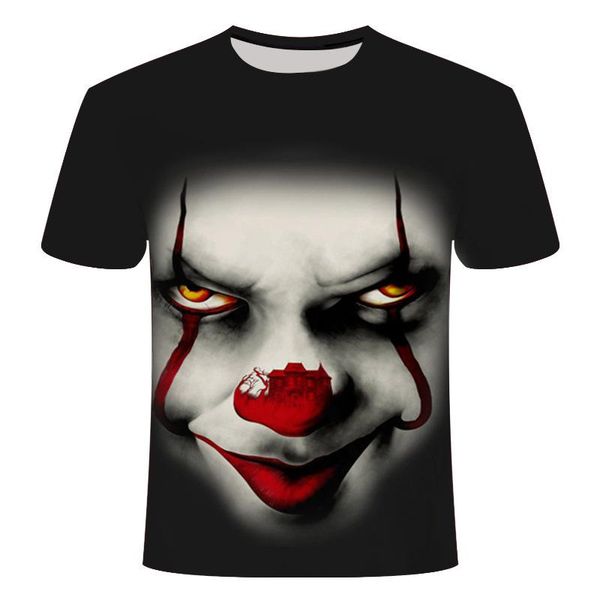 

2020 mens new designer t-shirts f fashion 3d printed short clown sleeved tees mens womens joker o-neck summer male clothing size s-6xl, White;black