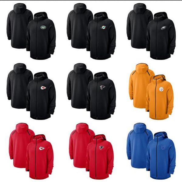 

2019 style men packer flcons colt chief steeler eagle jets dolphins show time therma flex performance full-zip hoodie, Blue;black