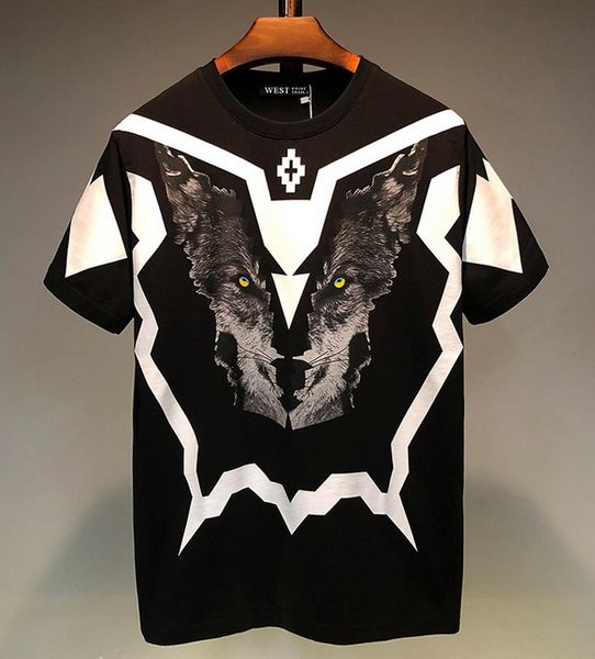 

luxury designer t-shirt new fashion men women 3d wolf head summer t-shirt men cotton short sleeve tees size s-xxl, White;black