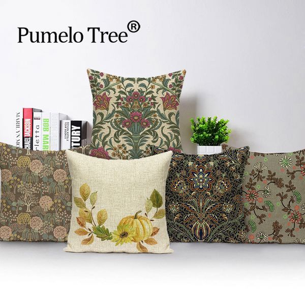 

урожай цветочные подушки обложка цветок лист подушка дело завод декоративные подушки чехлы домашний декор диванов автомобилей льняные подушк