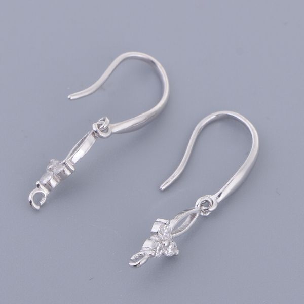 

1 pair sterling silver ear wire earring findings ear hook fish hook connectors for dangle earring making accessories, 25mm, Blue;slivery