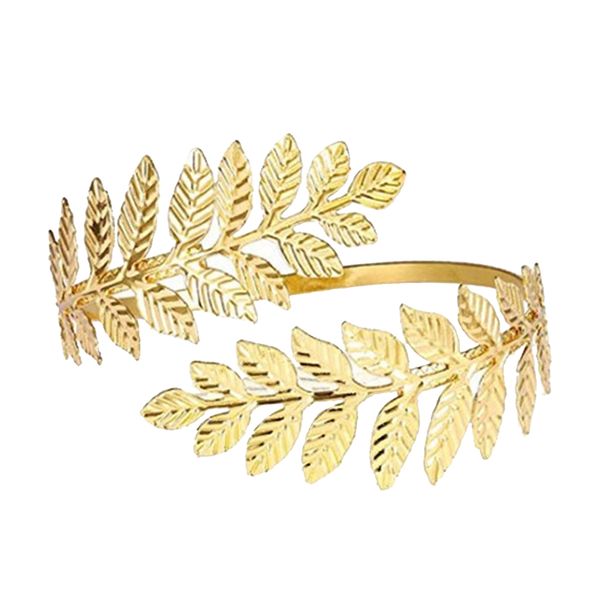 

fashion swirl leaf upper arm bracelet armlet cuff bangle armband adjustable for women girls bride(3 colors to select, Golden;silver