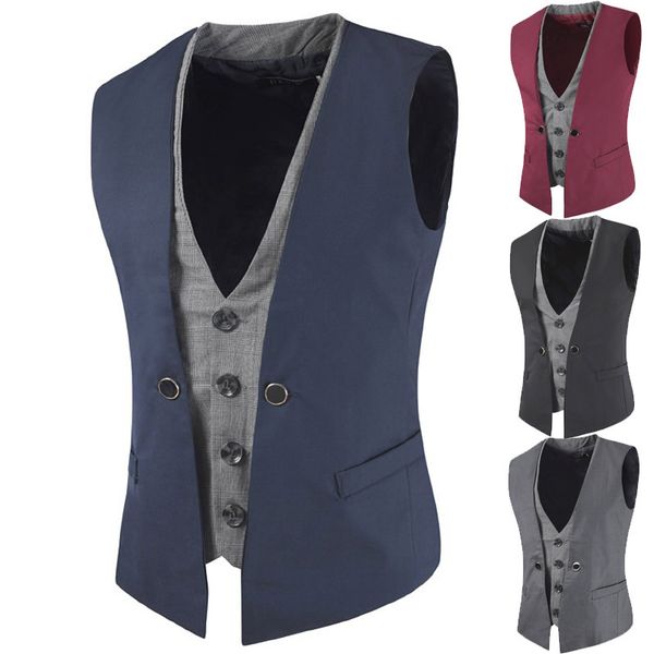 

the new 2019 men's vest men v-neck vests, Black;white