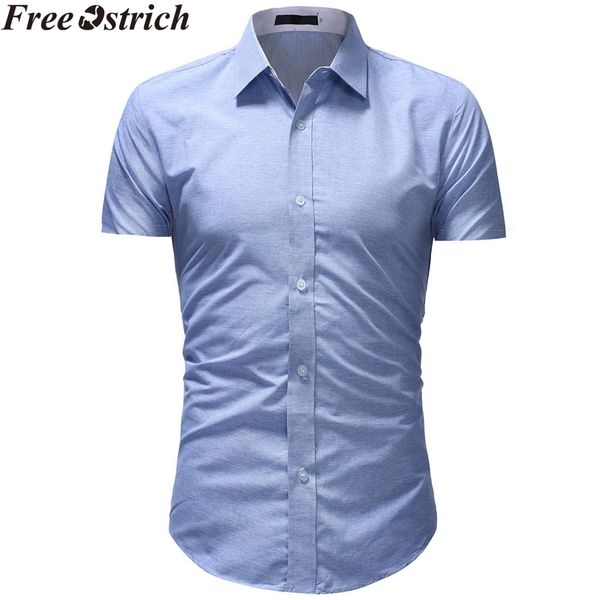 

summer men pocket shirt business casual slim short sleeve solid color social office lapel plus size soft men fashion shirt, White;black