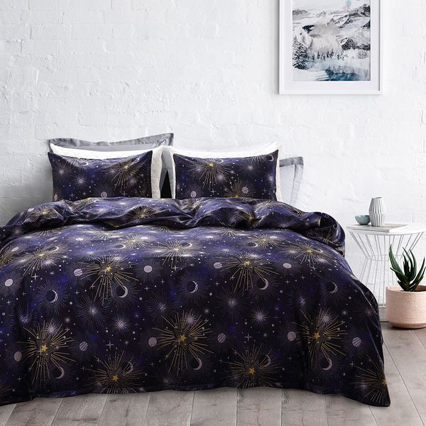 Galaxy Universe Stars Duvet Cover Set American Style Twin Queen