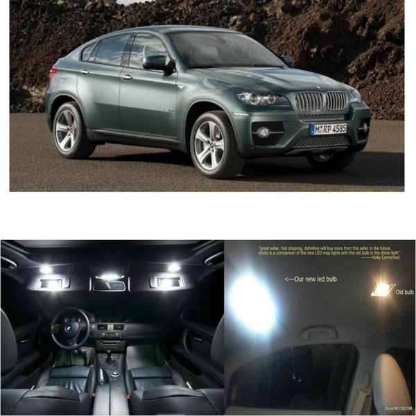 

led interior car lights for x6 e71 08-14 room dome map reading foot door lamp error 19pc