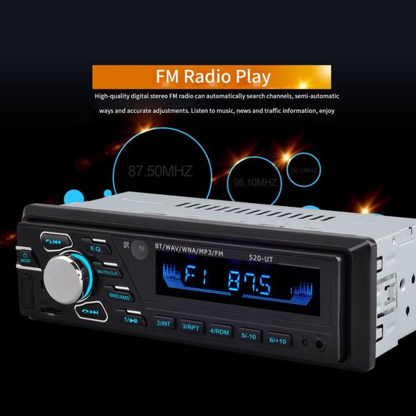 

520ut bluetooth stereo auto car media mp3 player rc control rear view camera remote control car rear view camera